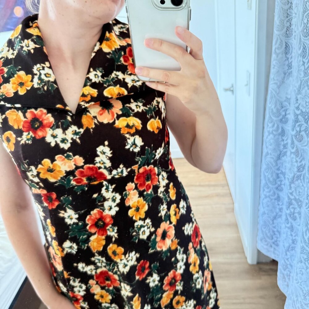 Vintage 1960s Floral Maxi Dress Sleeveless Feminine Handmade S - Picture 2 of 10